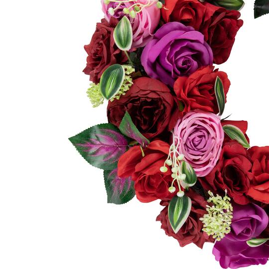 24" Mixed Rose Wreath